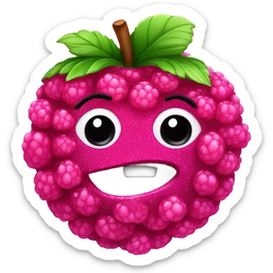 Hot pink raspberry with glitter  sticker