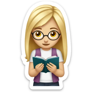 Blonde girl reading on kindle sticker