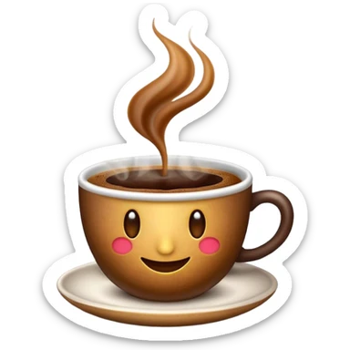 Cinematic Realistic Colombian Coffee Pop Culture Emoji, showcasing a steaming cup of rich, aromatic coffee that epitomizes Colombian culture rendered with detailed textures and warm, inviting lighting. sticker