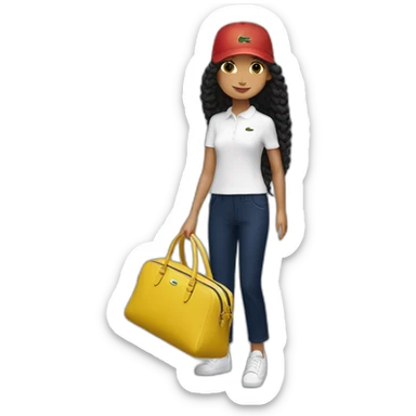 Lacoste bag latin girl with black lacoste cap sticker