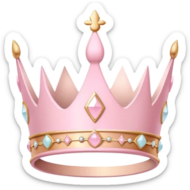 White and pastel pink crown sticker