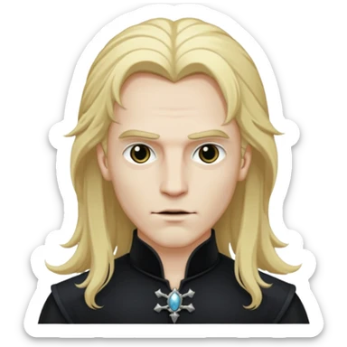 Lestat de Lioncourt with white skin, long blonde hair, black outfit sticker