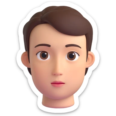 3D emoji of a person, neutral expression, realistic details, inspired by reference photo sticker