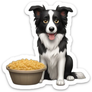 Border collie eating a Little dog  sticker