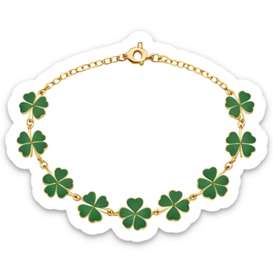 Gold chain and white clover anklet  sticker