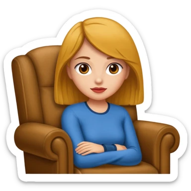 Una chica sentada en un sillon sticker