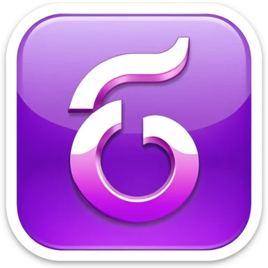 Purple and Cian Symbol of TikTok app sticker