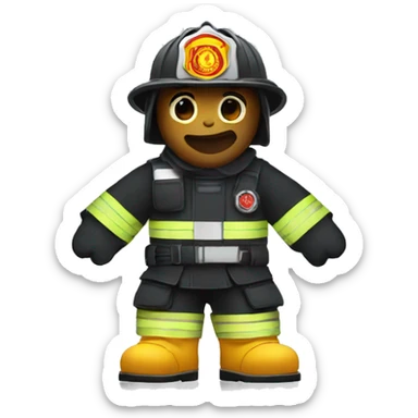 a firefighter with a lightsaber sticker
