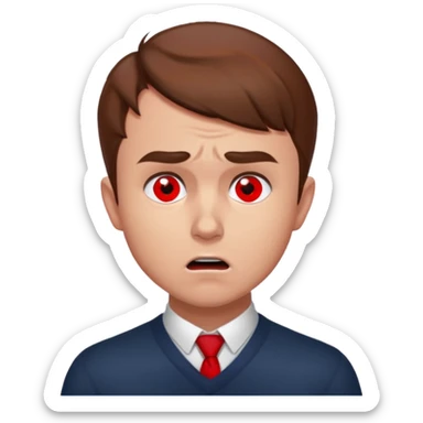 Charlie kirk with red dot on neck and scared expression on face sticker