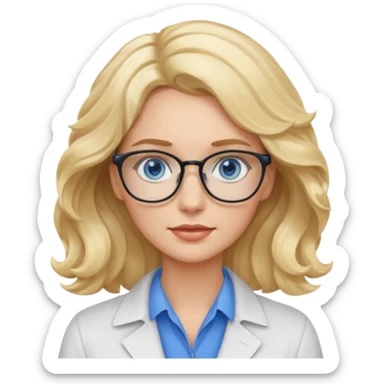 Blonde avec yeux bleus qui est architecte , cheveux ondulés  sticker