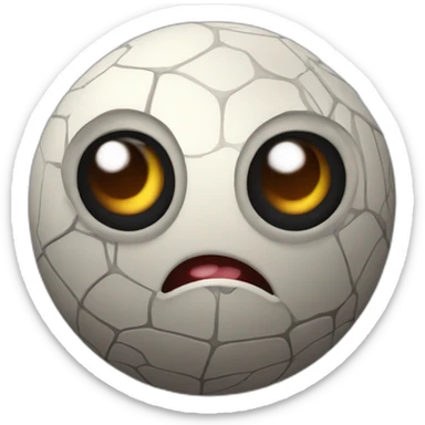 3d sphere with a cartoon Cave Spider skin texture with big thoughtful eyes sticker
