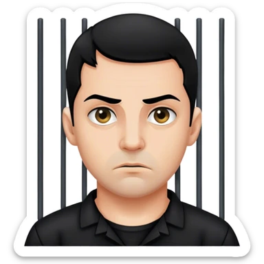 portrait of a prisoner in a black uniform sticker