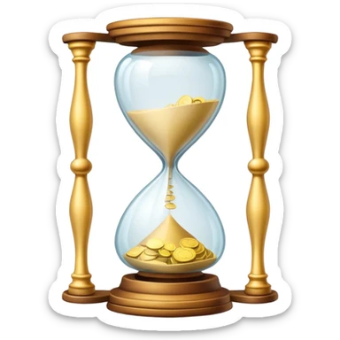 Sandglass with banknotes sticker