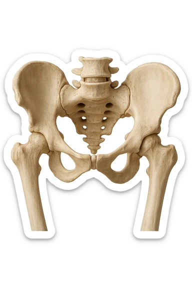 ossa di un bacino umano, iperrealistico 4k sticker