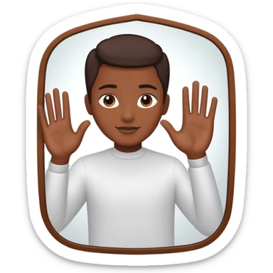 a person through a mirror. self-love high fiving sticker