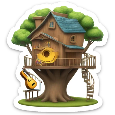Musical treehouse sticker