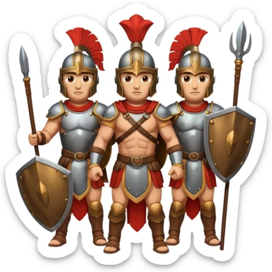 group of ancient trojan warriors sticker