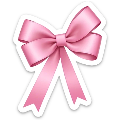 Super ultra-thin and stretched ribbon bow, as narrow as possible, single loop, no extra loops, no fluffy or rounded shapes, only one long and sleek ribbon, delicate, minimalist, NO DOUBLE LOOPS, NO THICKNESS, ONLY A SINGLE SLIM LINE pink sticker