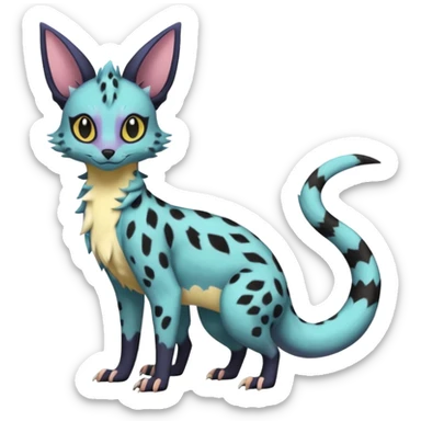 Pastel Salandit-Umbreon-Genet-Noivern-Noibat-Serval-Hybrid (Full body) sticker