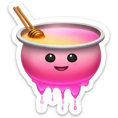 Light pink ombre hot pot with hot pink glittery honey sticker