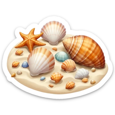 Beach with seashells sticker