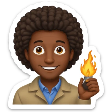 coily hair mens image sticker