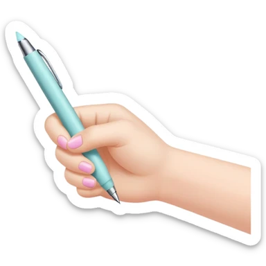 hand holding and writing with a pastel colored pen sticker