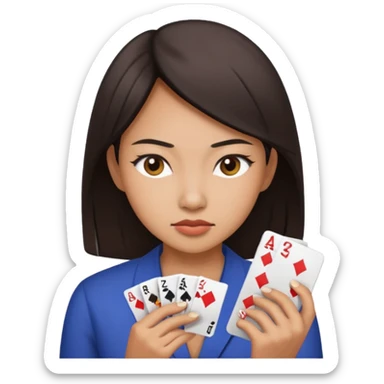 A gambling addict southeast Asian woman sticker