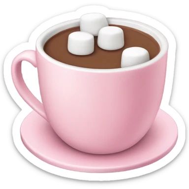 Lights Pink mug of hot chocolate with marshmallows  sticker