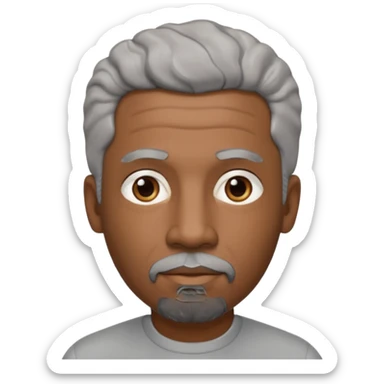 An avatar of a cool debinaire black man in his early sixties with short wavy gray hair, short sideburns and a short trimmed goatee. sticker