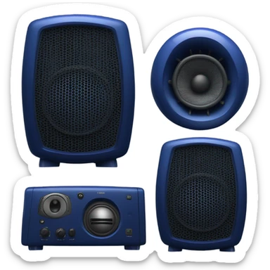 realistic dark blue loudspeaker sticker