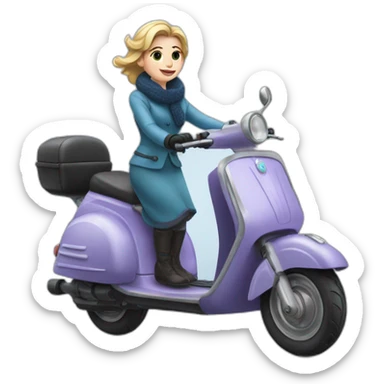 La reine des neiges sur un scooter sticker