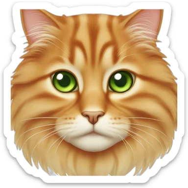 Ginger siberian cat with green eyes sticker