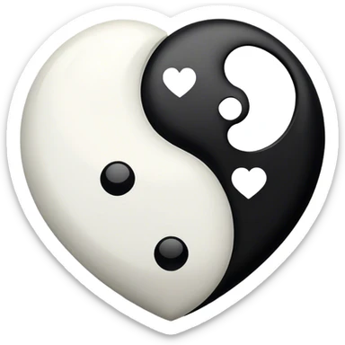 Heart shaped yin yang  sticker