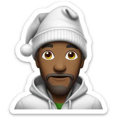 Hoodlum with a christmas hat sticker