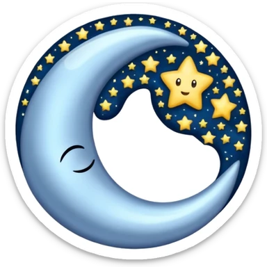 Luna con estrellas y un infinito sticker