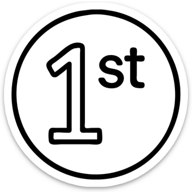 first ,a 1 in a circle with 'st' in the circle sticker