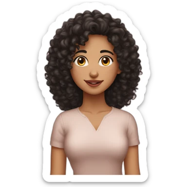 19 year old maghrebian dark curly haired girl sticker