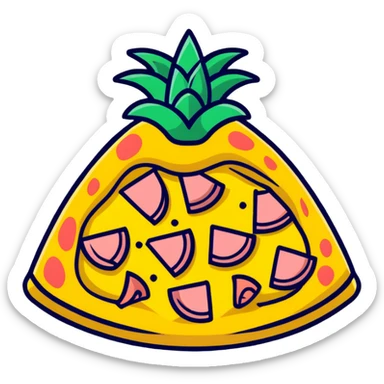 hawaiian pizza with pineapple and ham sticker