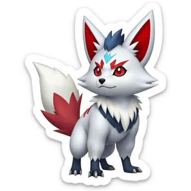 Epic Shiny Cool Edgy Zangoose-Zorua-Pokemon-fakemon-hybrid-animal Full Body  sticker