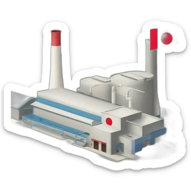 factory with Japan flag sticker