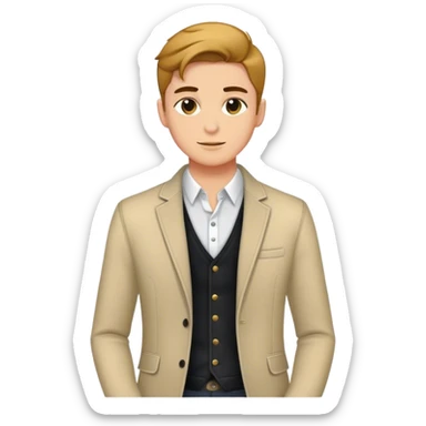 a dressing young man sticker