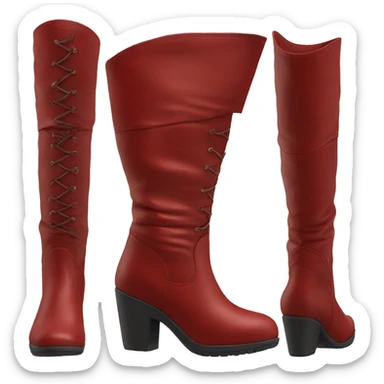 Red leather knee high boots sticker