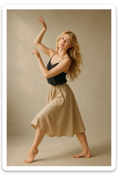 Blonde girl in pose feet sticker