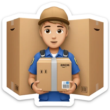 justin beiber delivering amazon packages sticker