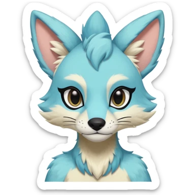 smooth soft pastel modern anthro furry vernid-trico-Protogen-Primagen-hybrid fursona by Falvie, LiLaiRa, AngieWolf sticker