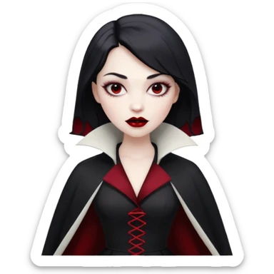 Women Vampire with black & white coat dress sticker