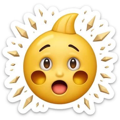 Make a normal classic yellow emoji that’s crashing sticker