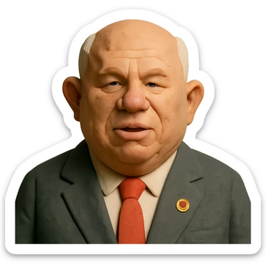 claymation style portrait of Nikita Khrushchev sticker