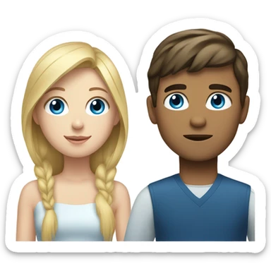blonde girl blue eye brunette man blue eyes sticker